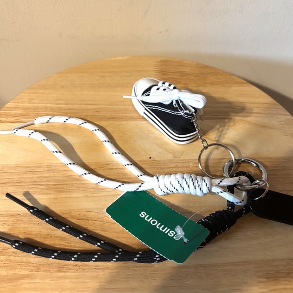 Unisex black and white sneaker maximalist key ring bag charm NWT - Picture 2 of 7